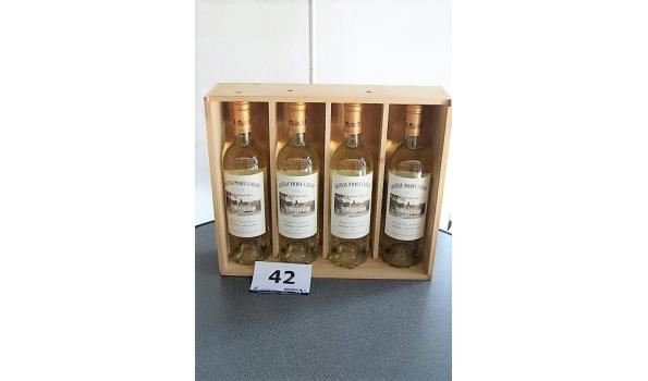 4 flessen à 75cl witte wijn, Chateau Picque Caillou, 2018